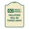 Signmission 60 Minute Parking Violators Will Towed Away Heavy-Gauge Aluminum Sign, 24" x 18", TG-1824-24366 A-DES-TG-1824-24366 - alternate 1